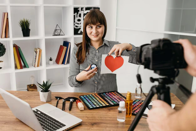 Girl showing art through videos